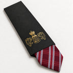 Maroon and Light Blue Plaid Silk Tie in George Neale premium packaging