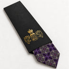 Purple and Green Plaid Silk Tie in George Neale premium packaging