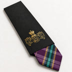 Purple and Green Plaid Silk Tie in George Neale premium packaging