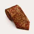 A rolled George Neale burgundy and gold floral silk tie.