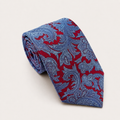 A rolled George Neale maroon and blue floral silk tie.
