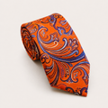 A rolled George Neale orange and blue floral silk tie.