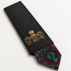 Burgundy and Emerald Floral Silk Tie in George Neale premium packaging