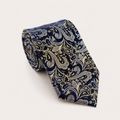 A rolled George Neale navy and champagne floral silk tie.