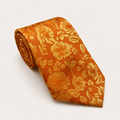 A rolled George Neale orange and gold floral silk tie.