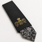 Black and Silver Floral Silk Tie in George Neale premium packaging