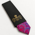 Fuchsia and Purple Floral Silk Tie in George Neale premium packaging