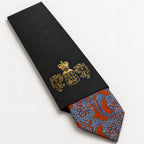 Rust Red and Light Blue Floral Silk Tie in George Neale premium packaging