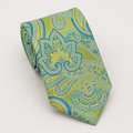 A rolled George Neale green and blue floral silk tie.