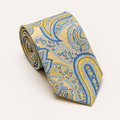 A rolled George Neale champagne and blue floral silk tie.