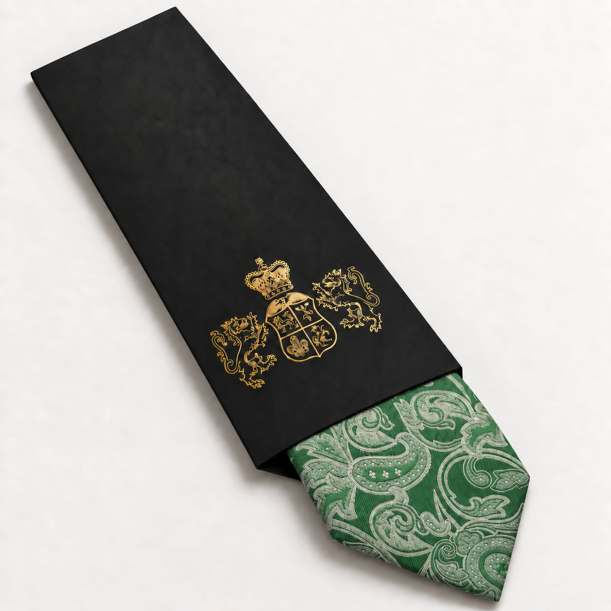 Green Floral Silk Tie in George Neale premium packaging