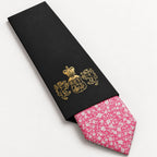 Hot Pink Floral Silk Tie in George Neale premium packaging