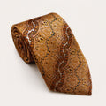 A rolled George Neale bronze patterned silk tie.