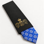 Royal Blue Patterned Silk Tie in George Neale premium packaging