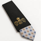 Silver and Blue Patterned Silk Tie in George Neale premium packaging
