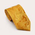 A rolled George Neale gold patterned silk tie.