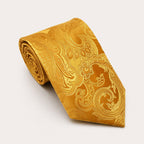A rolled George Neale gold patterned silk tie.