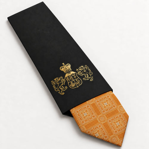 Amber Patterned Silk Tie in George Neale premium packaging