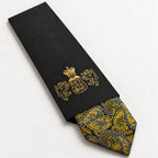 Gold and Blue Paisley Silk Tie in George Neale premium packaging
