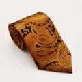 A rolled George Neale bronze and black paisley silk tie.