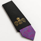 Purple and Blue Paisley Silk Tie in George Neale premium packaging