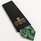 Dark Green Paisley Silk Tie in George Neale premium packaging