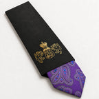 Purple and Blue Paisley Silk Tie in George Neale premium packaging