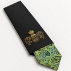 Green Paisley Silk Tie in George Neale premium packaging
