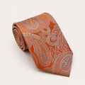 A rolled George Neale orange and silver paisley silk tie.