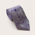 A rolled George Neale heather paisley silk tie.
