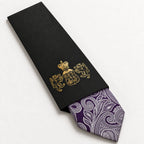 Purple Paisley Silk Tie in George Neale premium packaging