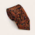 A rolled George Neale copper and black paisley silk tie.