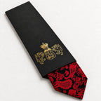 Red and Black Paisley Silk Tie in George Neale premium packaging