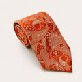 A rolled George Neale orange paisley silk tie.