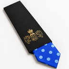 Blue Polka Dot Silk Tie in George Neale premium packaging