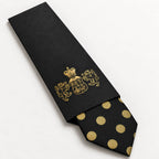Black and Gold Polka Dot Silk Tie in George Neale premium packaging