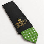 Green and Silver Polka Dot Silk Tie in George Neale premium packaging