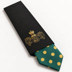 Forest Green and Gold Polka Dot Silk Tie in George Neale premium packaging