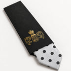 Silver Polka Dot Silk Tie in George Neale premium packaging