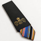 Royal Blue Multi-Stripe Silk Tie in George Neale premium packaging