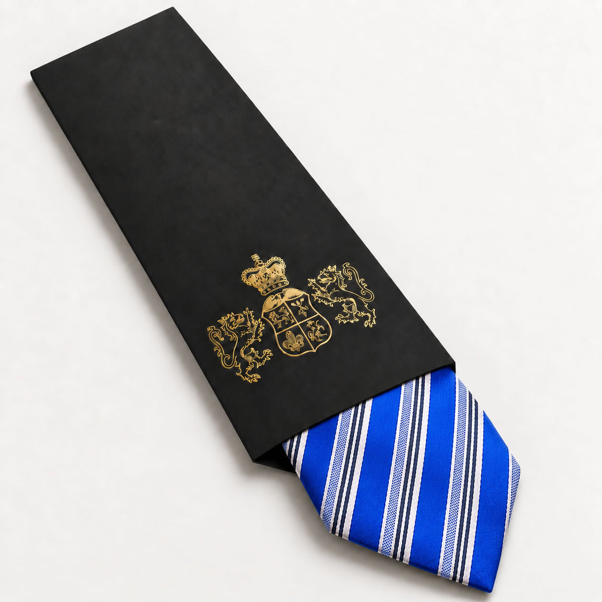 Blue Stripe Silk Tie in George Neale premium packaging