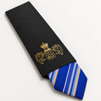 Blue Stripe Silk Tie in George Neale premium packaging