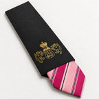 Pink Stripe Silk Tie in George Neale premium packaging