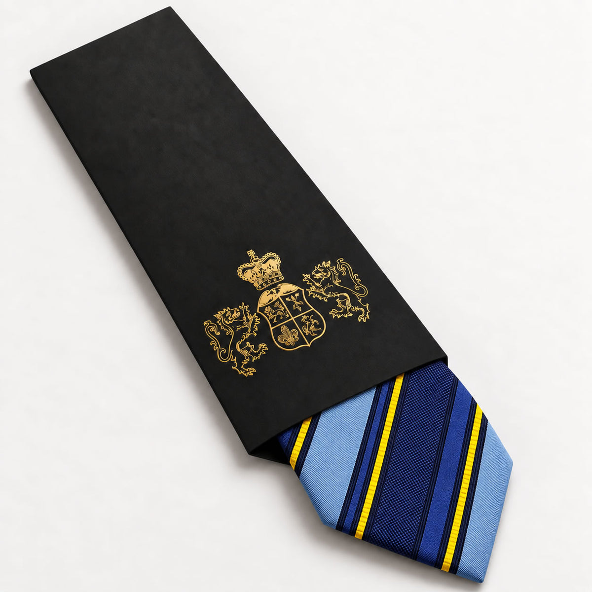 Blue Stripe Silk Tie in George Neale premium packaging