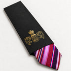 Pink Multi-Stripe Silk Tie in George Neale premium packaging