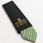 Sage Green Stripe Silk Tie in George Neale premium packaging