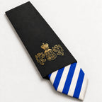 Blue and White Stripe Silk Tie in George Neale premium packaging