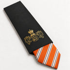 Orange Stripe Silk Tie in George Neale premium packaging